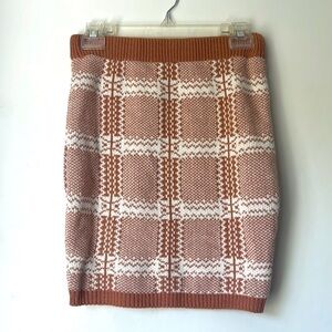 Princess Polly Dusty Rose Tori Plaid Knit Mini Skirt M/L
